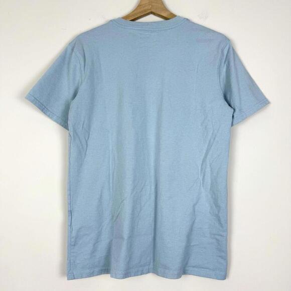 Carhartt Script Logo T-Shirt Sky Blue Loose Fit Wmns Size M Workwear Style Tee - Picture 2 of 7